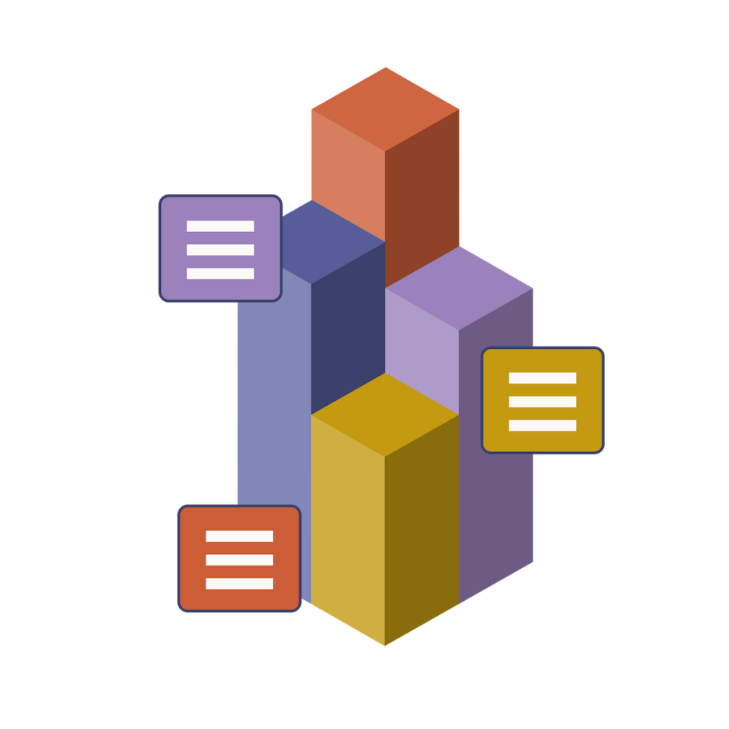 Strategic marketing alignment building blocks illustration showing connected goals themes and objectives